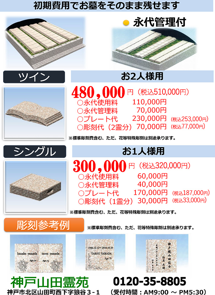 初期費用でお墓をそのまま残せます メモリアル ブックプレート